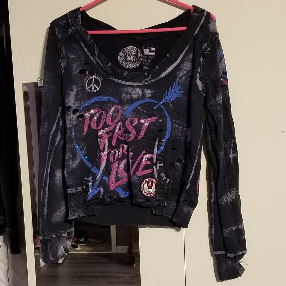 Women's Affliction crop sweater